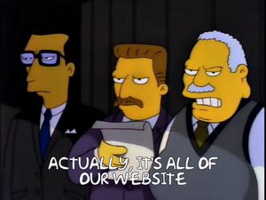 Angry Germans from the Simpsons with caption, 'actually, it is all of our website'