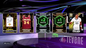 A typical pack of virtual cards in NBA 2k's MyTeam mode.