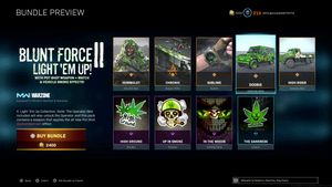 A bundle of weed-related items for Call of Duty.