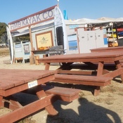A beachside food stand.